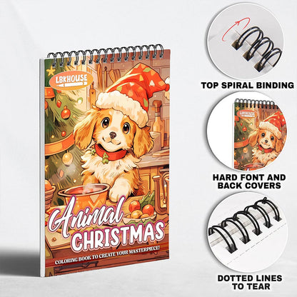 LBKHOUSE Animals Christmas Coloring Pages for Adult