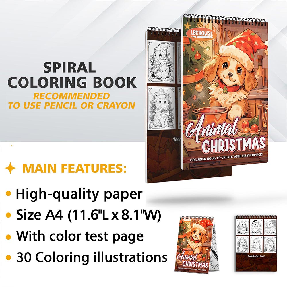 LBKHOUSE Animals Christmas Coloring Sheets for Adult