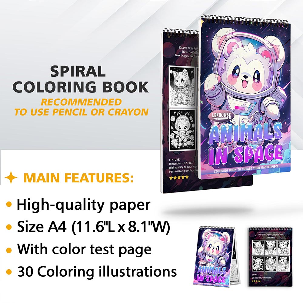 LBKHOUSE Animals In Space Coloring Sheets for Adult