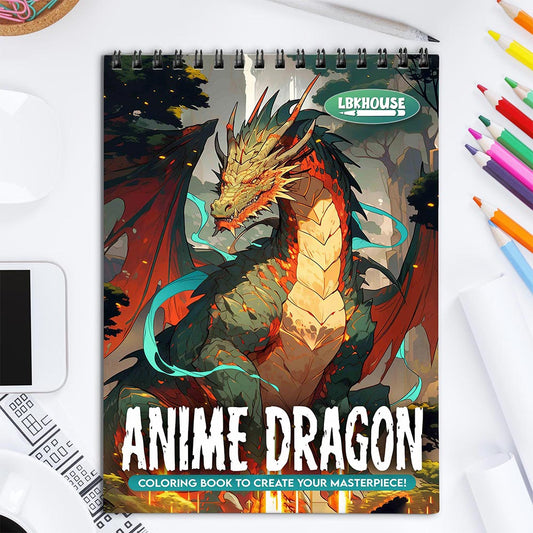LBKHOUSE Anime Dragons Coloring Book for Adult