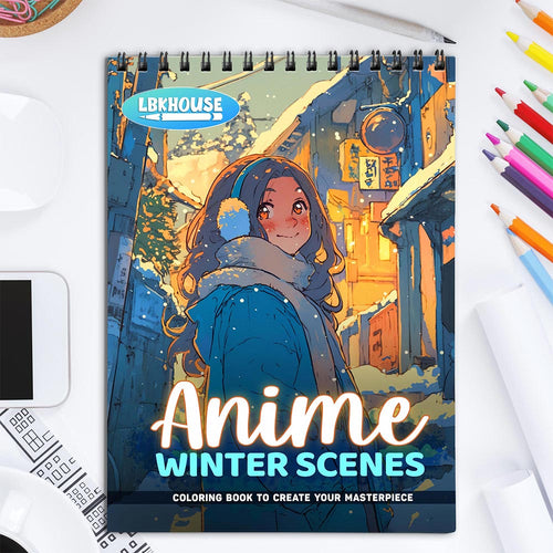 LBKHOUSE Anime Winter Scenes Coloring Book for Adult