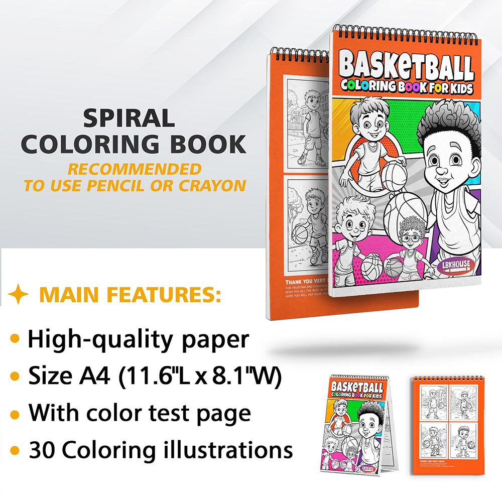 LBKHOUSE Basketball Coloring Sheets for Kids