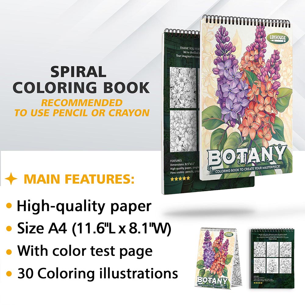LBKHOUSE Botany Coloring Sheets for Adult