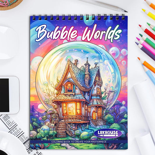 LBKHOUSE Bubble Worlds Coloring Book for Adult
