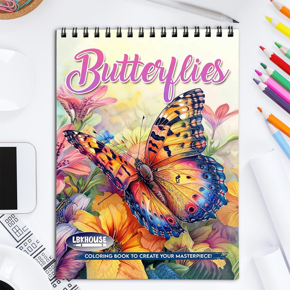 LBKHOUSE Butterflies Coloring Book for Adults