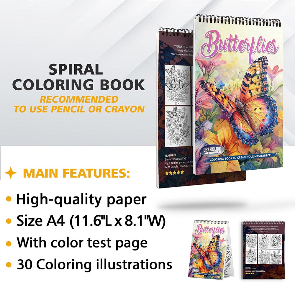 LBKHOUSE Butterflies Coloring Sheets for Adults