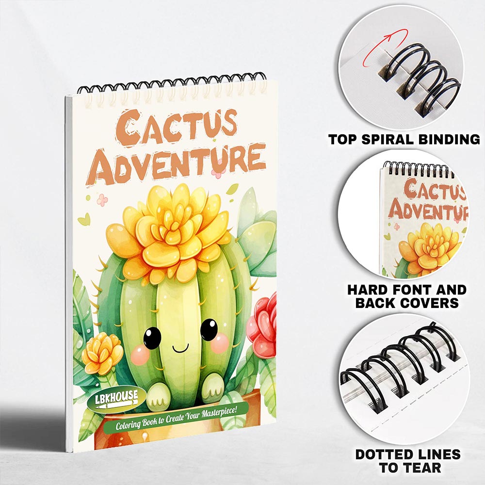 LBKHOUSE Cactus Adventure Coloring Pages for Adult