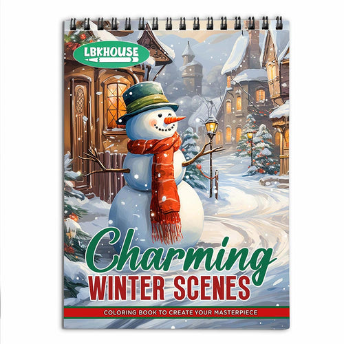 LBKHOUSE Charming Wintertime Scenes Coloring Book for Adult