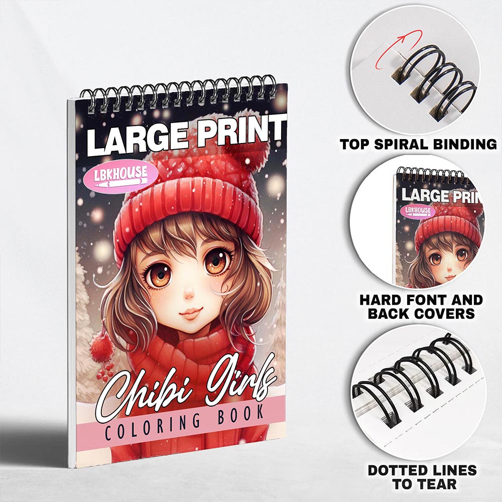 LBKHOUSE Chibi Girls Christmas Coloring Pages for Adult