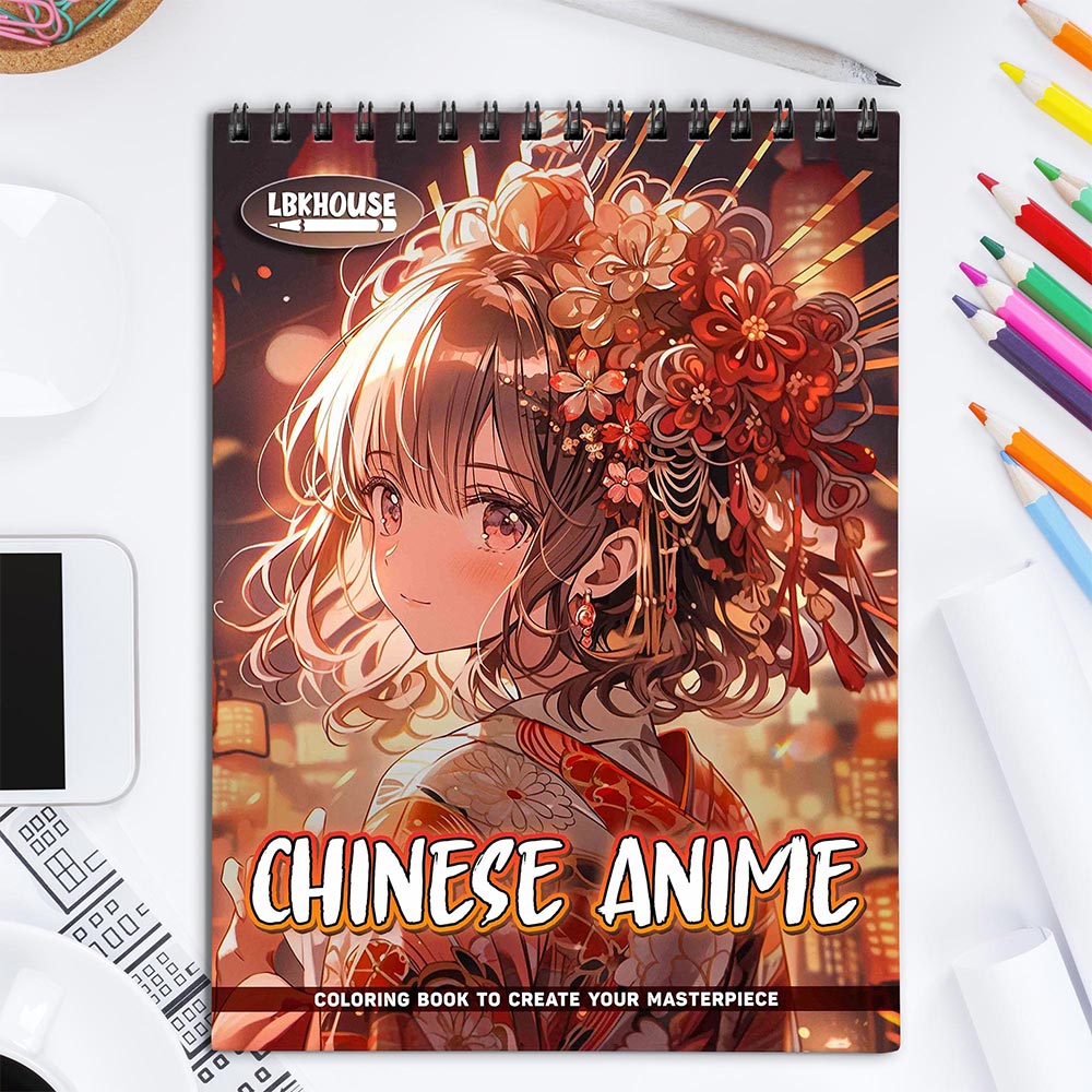 LBKHOUSE Chinese Anime Coloring Book for Adult