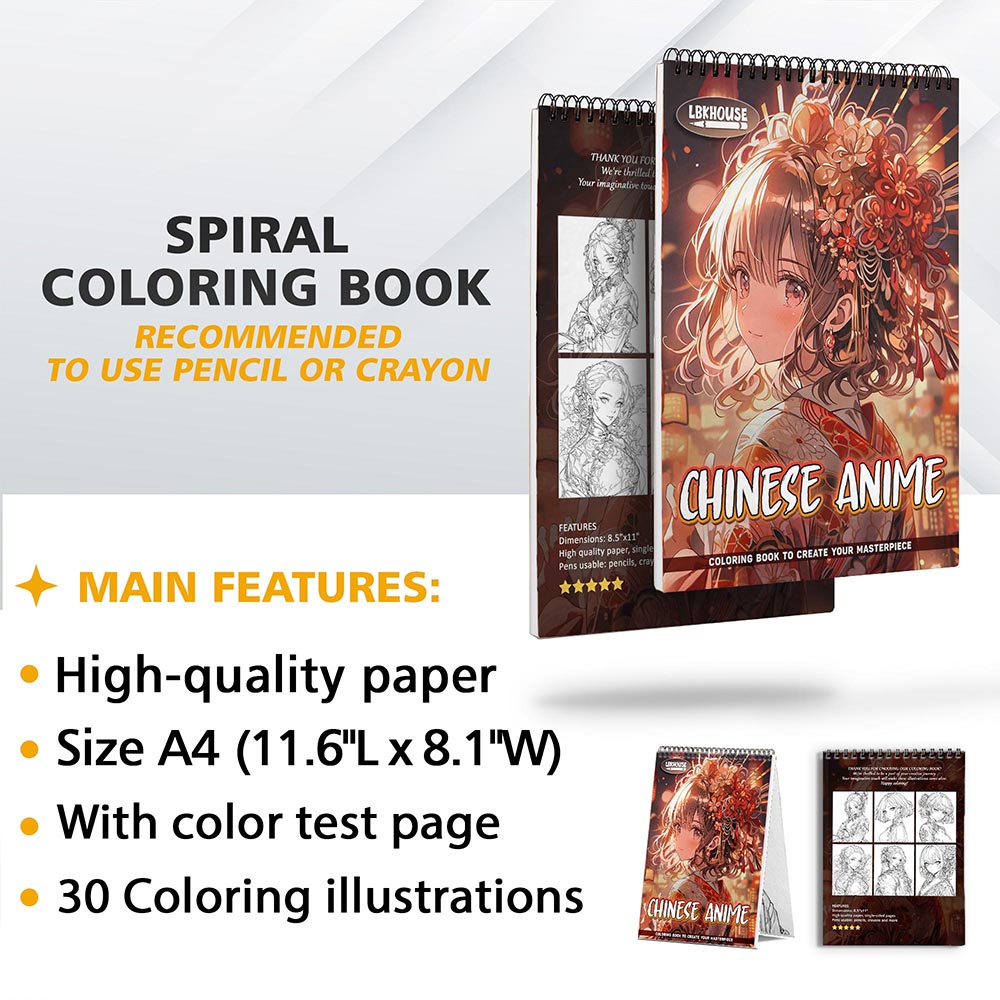 LBKHOUSE Chinese Anime Coloring Sheets for Adult