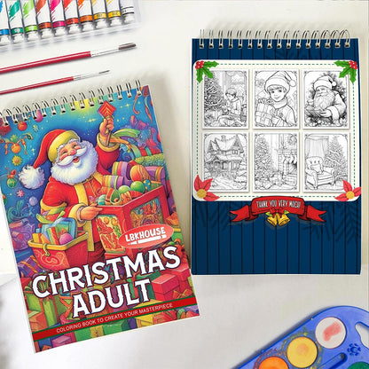LBKHOUSE Christmas Adult Spiral Coloring Book for Adult