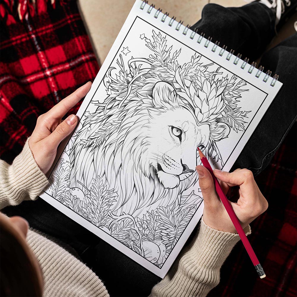 LBKHOUSE Christmas Animal Spiral Bound Coloring Book for Adult