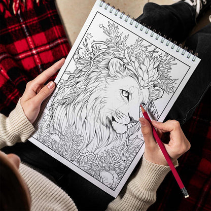 LBKHOUSE Christmas Animal Spiral Bound Coloring Book for Adult