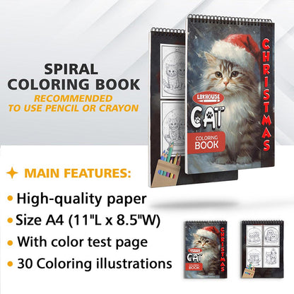 LBKHOUSE Christmas Cat Coloring Sheets for Adult