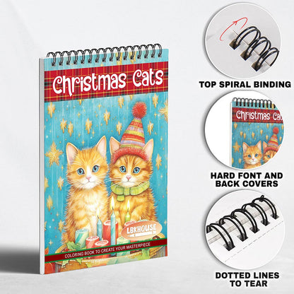 LBKHOUSE Christmas Cats Coloring Pages for Adult