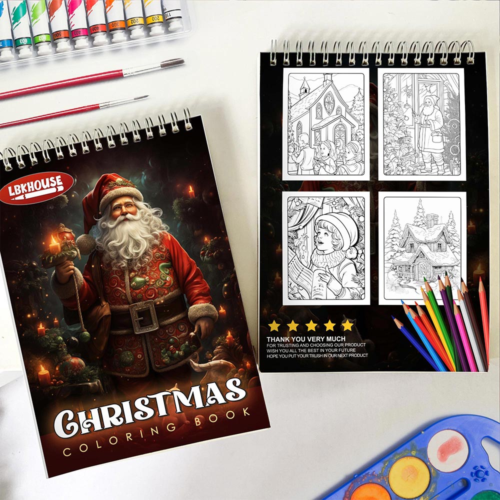 LBKHOUSE Christmas Spiral Coloring Book for Adult