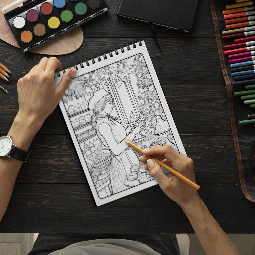 LBKHOUSE Christmas Coloring Book Spiral Bound for Adult