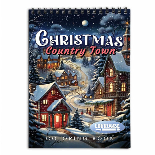 LBKHOUSE Christmas Country Town Coloring Book for Adult