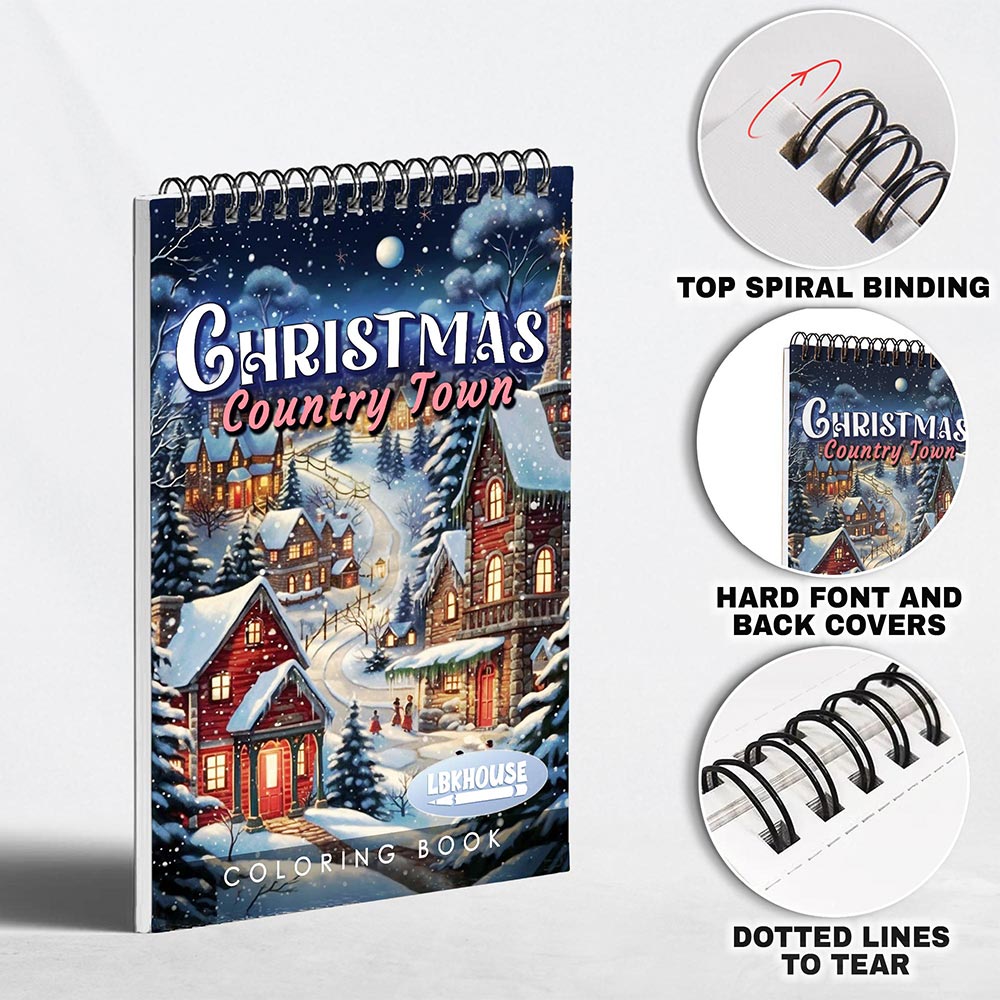 LBKHOUSE Christmas Country Town Coloring Pages for Adult