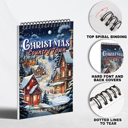 LBKHOUSE Christmas Country Town Coloring Pages for Adult