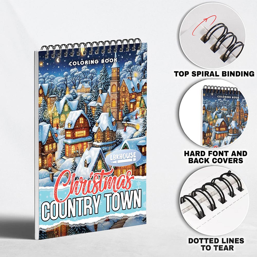LBKHOUSE Christmas Country Town Coloring Pages for Adult