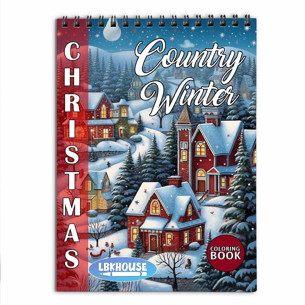 LBKHOUSE Christmas Country Winter Coloring Book for Adult