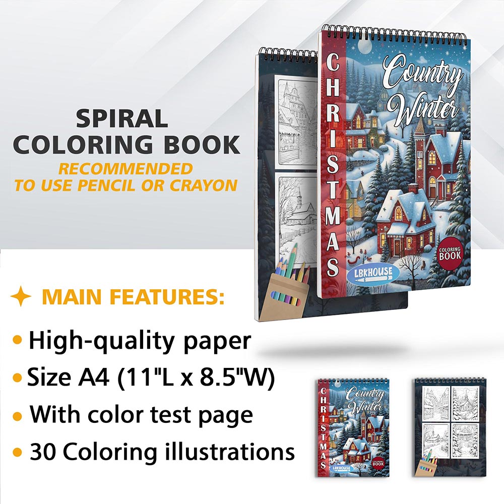 LBKHOUSE Christmas Country Winter Coloring Sheets for Adult