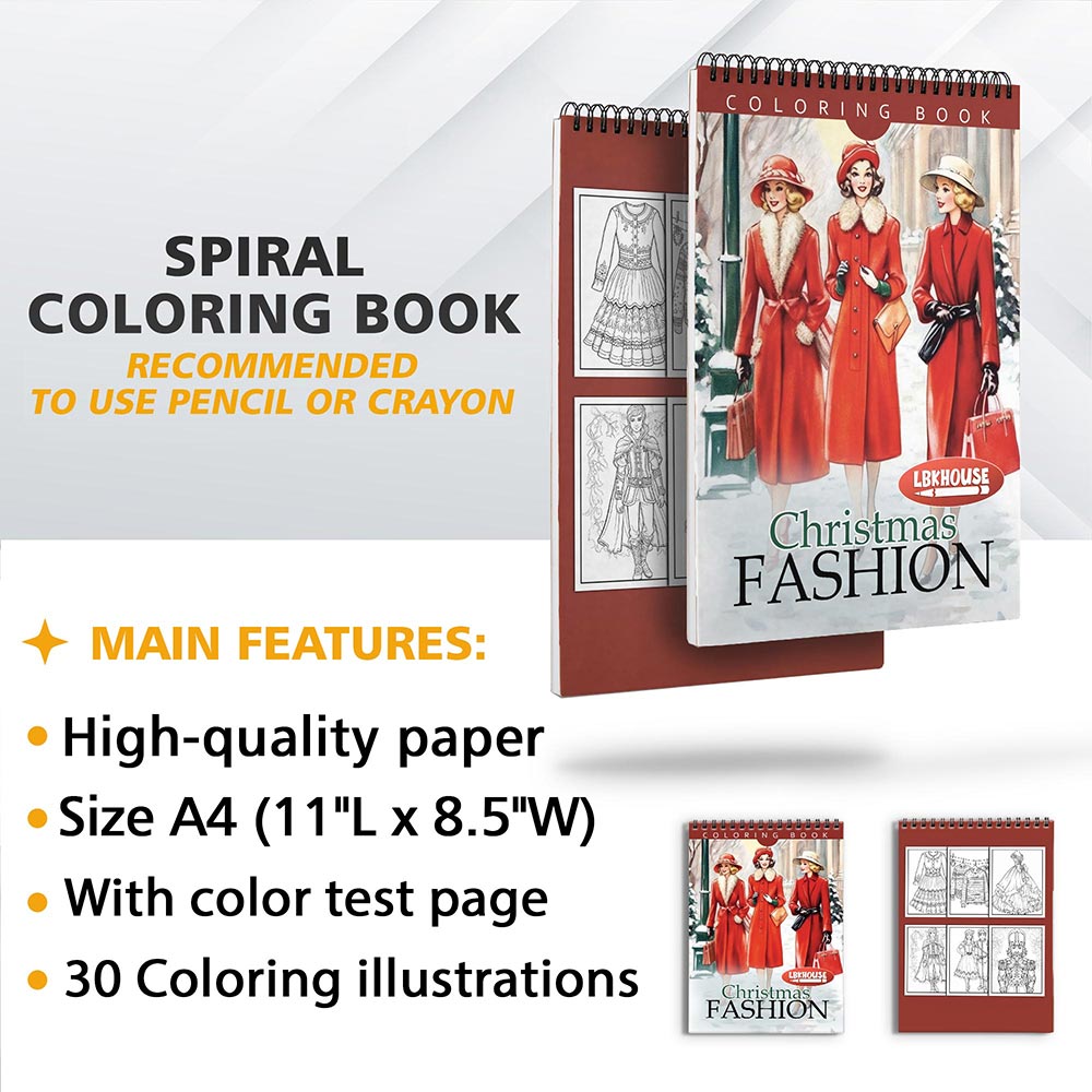 LBKHOUSE Christmas Fashion Coloring Sheets for Adult