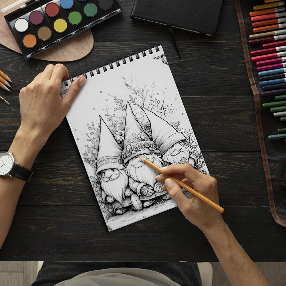 LBKHOUSE Christmas Gnomes Coloring Book Spiral Bound for Adult
