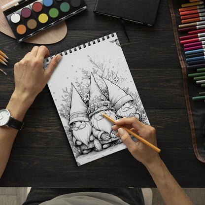 LBKHOUSE Christmas Gnomes Coloring Book Spiral Bound for Adult