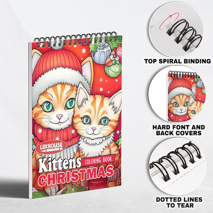 LBKHOUSE Christmas Kittens Coloring Pages for Adult