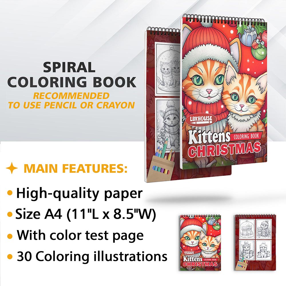 LBKHOUSE Christmas Kittens Coloring Sheets for Adult