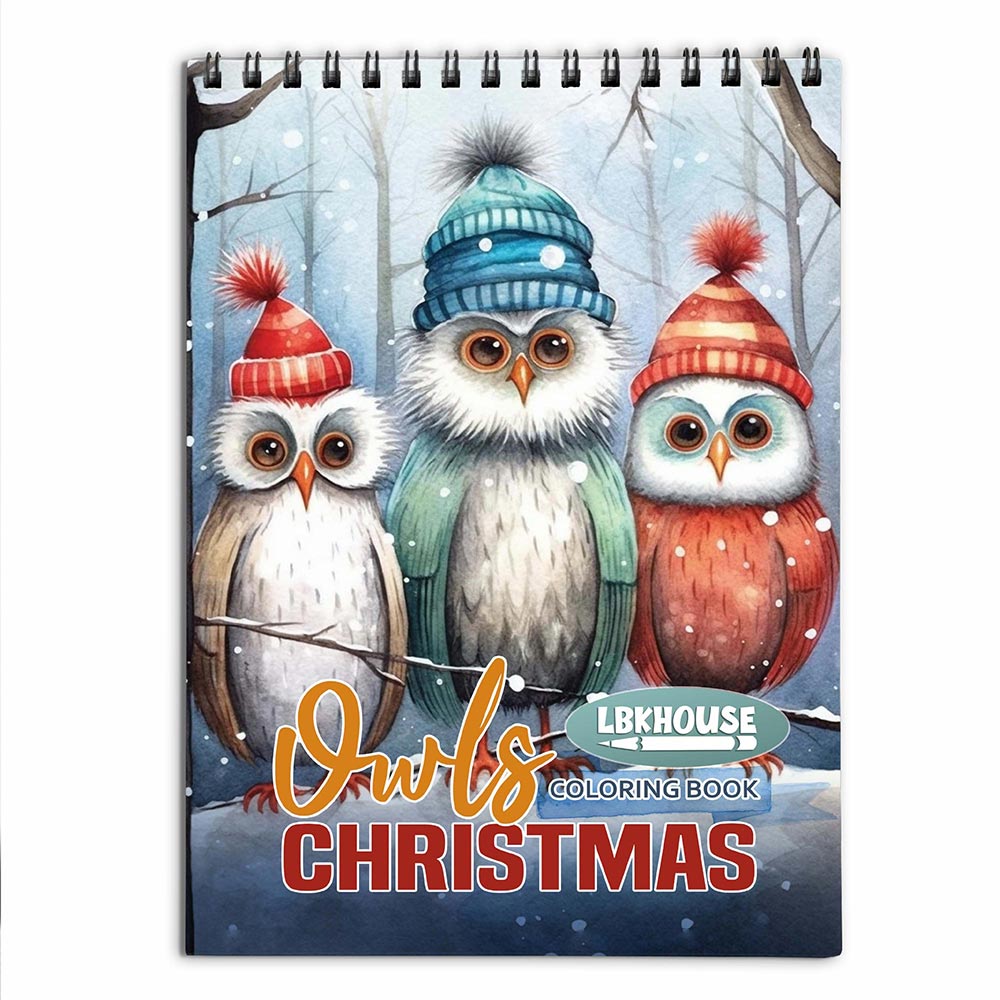 LBKHOUSE Christmas Owls Coloring Book for Adult