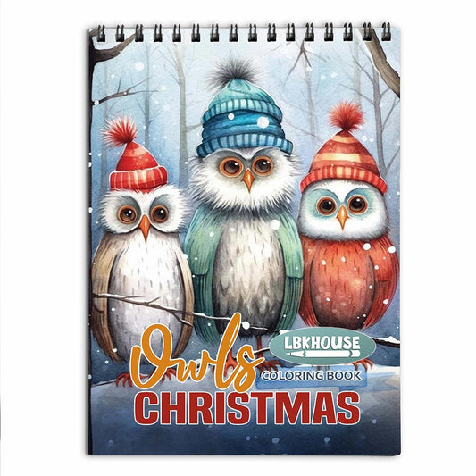 LBKHOUSE Christmas Owls Coloring Book for Adult