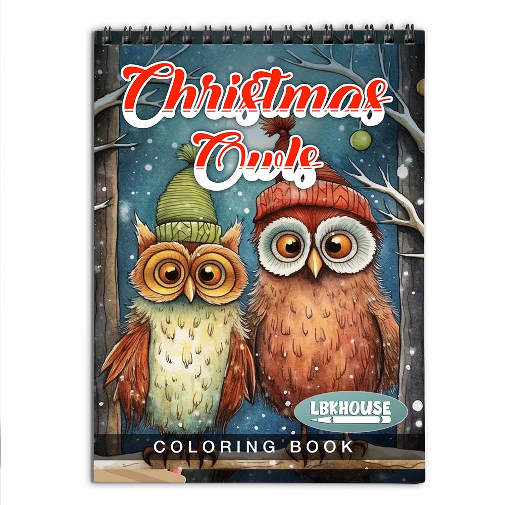 LBKHOUSE Christmas Owls Coloring Book for Adult
