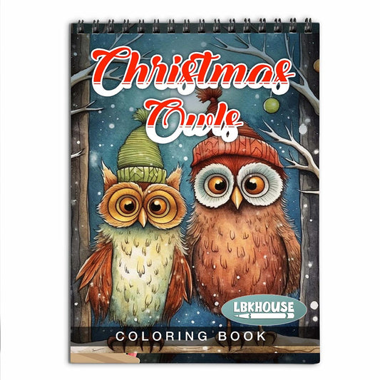LBKHOUSE Christmas Owls Coloring Book for Adult