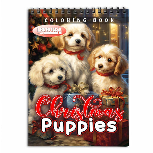 LBKHOUSE Christmas Puppies Coloring Book for Adult