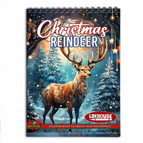 LBKHOUSE Christmas Reindeer Coloring Book for Adult