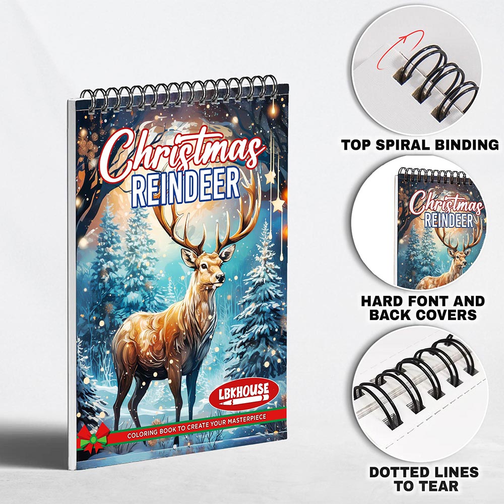 LBKHOUSE Christmas Reindeer Coloring Pages for Adult