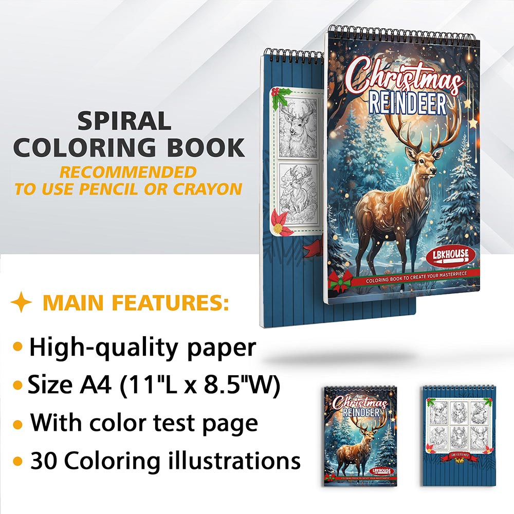 LBKHOUSE Christmas Reindeer Coloring Sheets for Adult