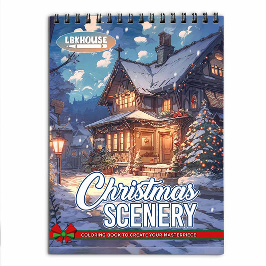 LBKHOUSE Christmas Scenery Coloring Book for Adult