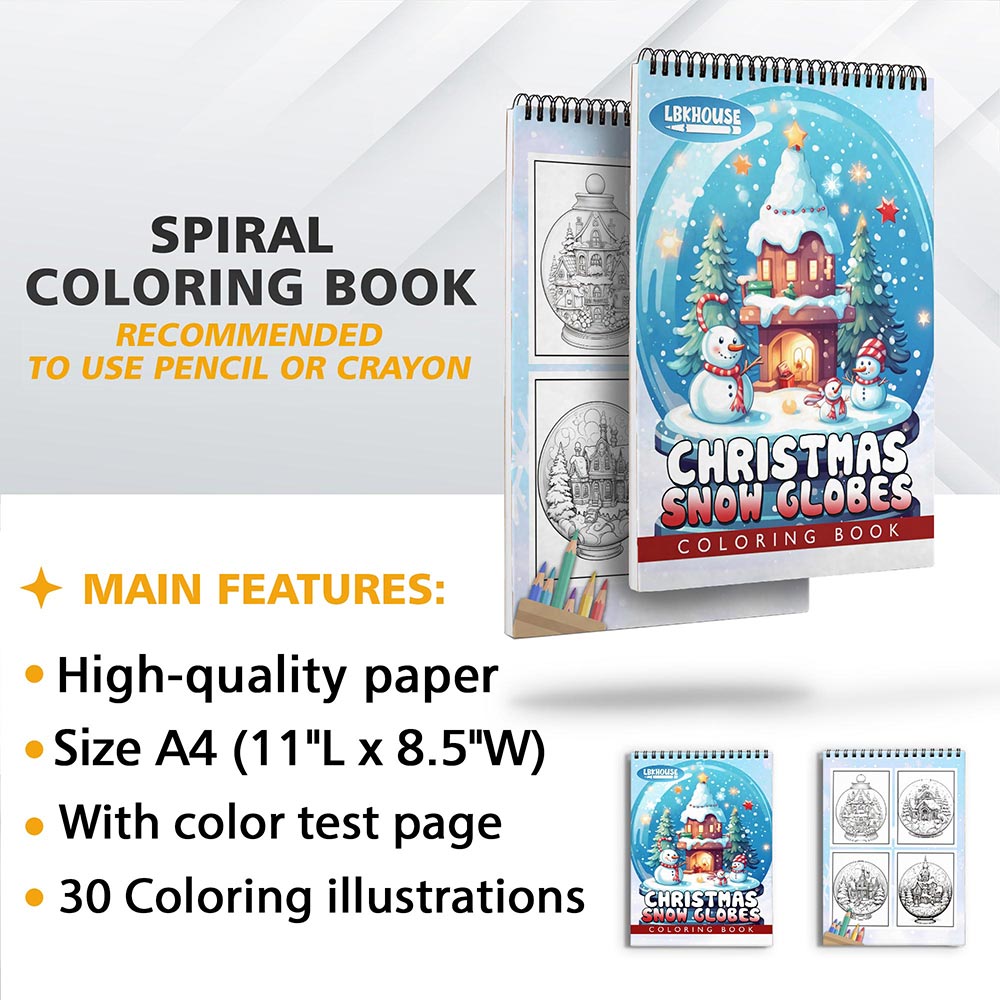 LBKHOUSE Christmas Snow Globes Coloring Sheets for Adult