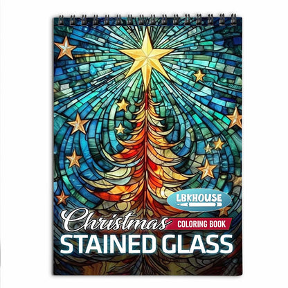 LBKHOUSE Christmas Stained Glass Coloring Book for Adult