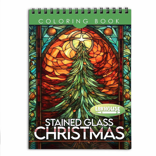LBKHOUSE Christmas Stained Glass Coloring Book for Adult