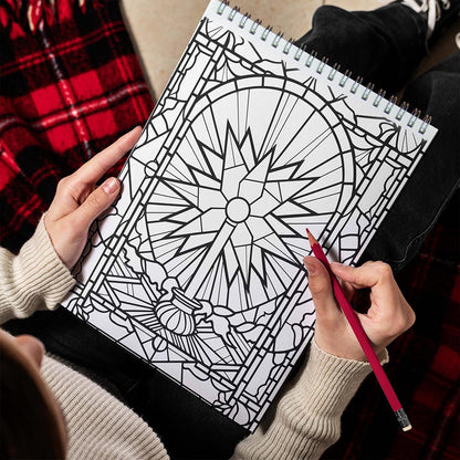 LBKHOUSE Christmas Stained Glass Spiral Bound Coloring Book for Adult