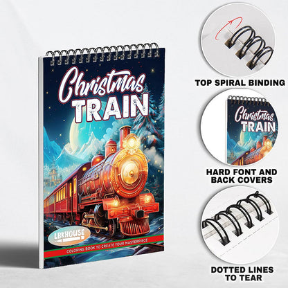 LBKHOUSE Christmas Trains Coloring Pages for Adult