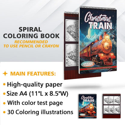 LBKHOUSE Christmas Trains Coloring Sheets for Adult