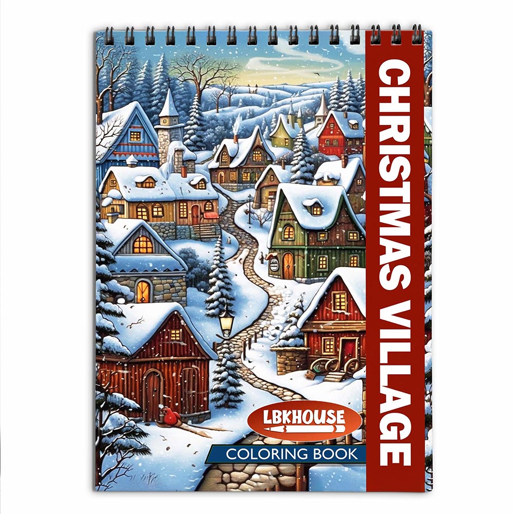 LBKHOUSE Christmas Village Coloring Book For Adults