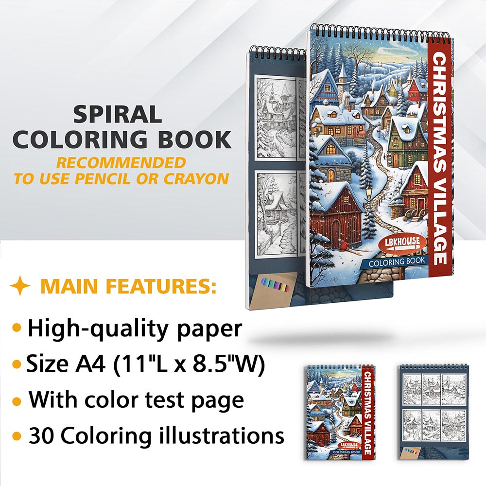 LBKHOUSE Christmas Village Coloring Sheets For Adults